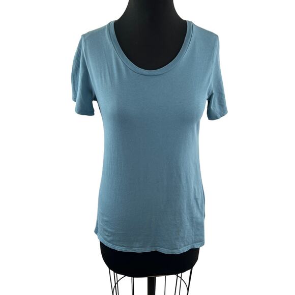 ATM Anthony Thomas Melillo Blue Top Cotton Crew Neck Pullover Tee Size Small S - Picture 1 of 9